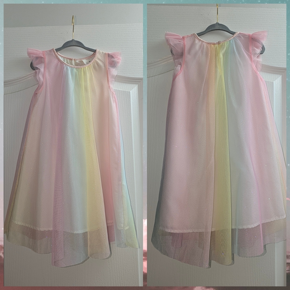 H&M Pastel Dress with Pink Trim